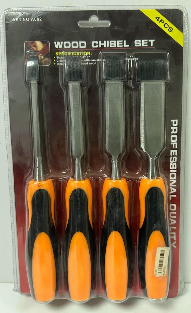  4PCS WOOD CHISEL SET (1/4"-1/2"-3/4"-1") 6X24MM 