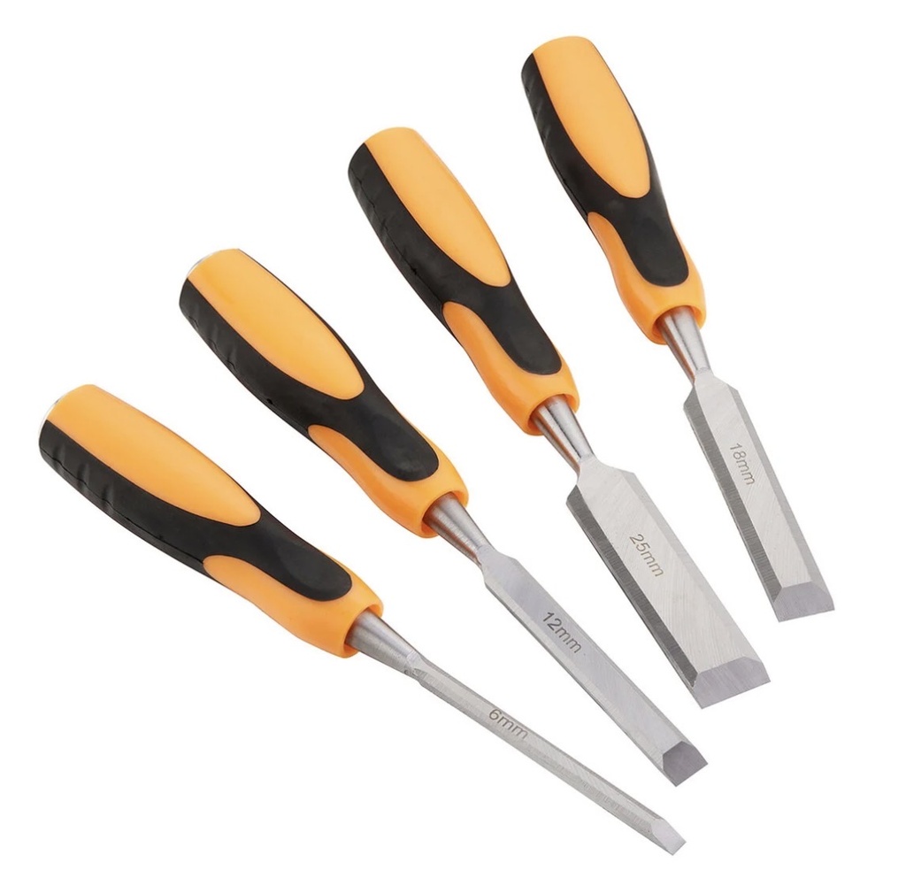  4PCS WOOD CHISEL SET (1/4"-1/2"-3/4"-1") 6X24MM 