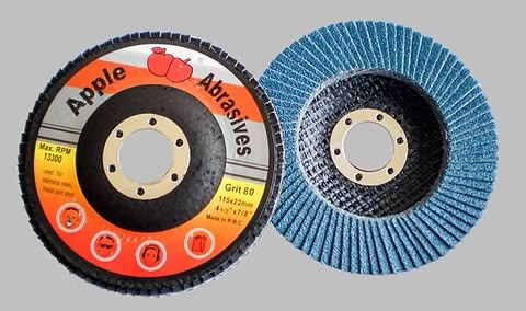 APPLE ABRASIVES FLAP DISC  BLUE 4.5"X115X22MM 7/8" SS GRIT 60 & 80,100,120 -
