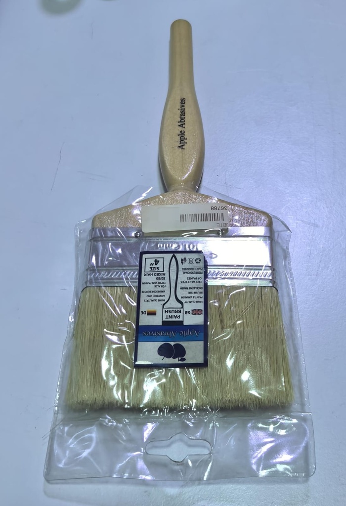  APPLE ABRASIVES PAINT BRUSH WOOD HANDLE 4"101.6MM 
