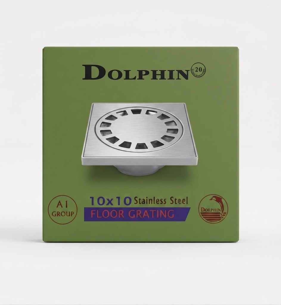  DOLPHIN FLOOR GRATING STAINLESS STEEL 10X10 