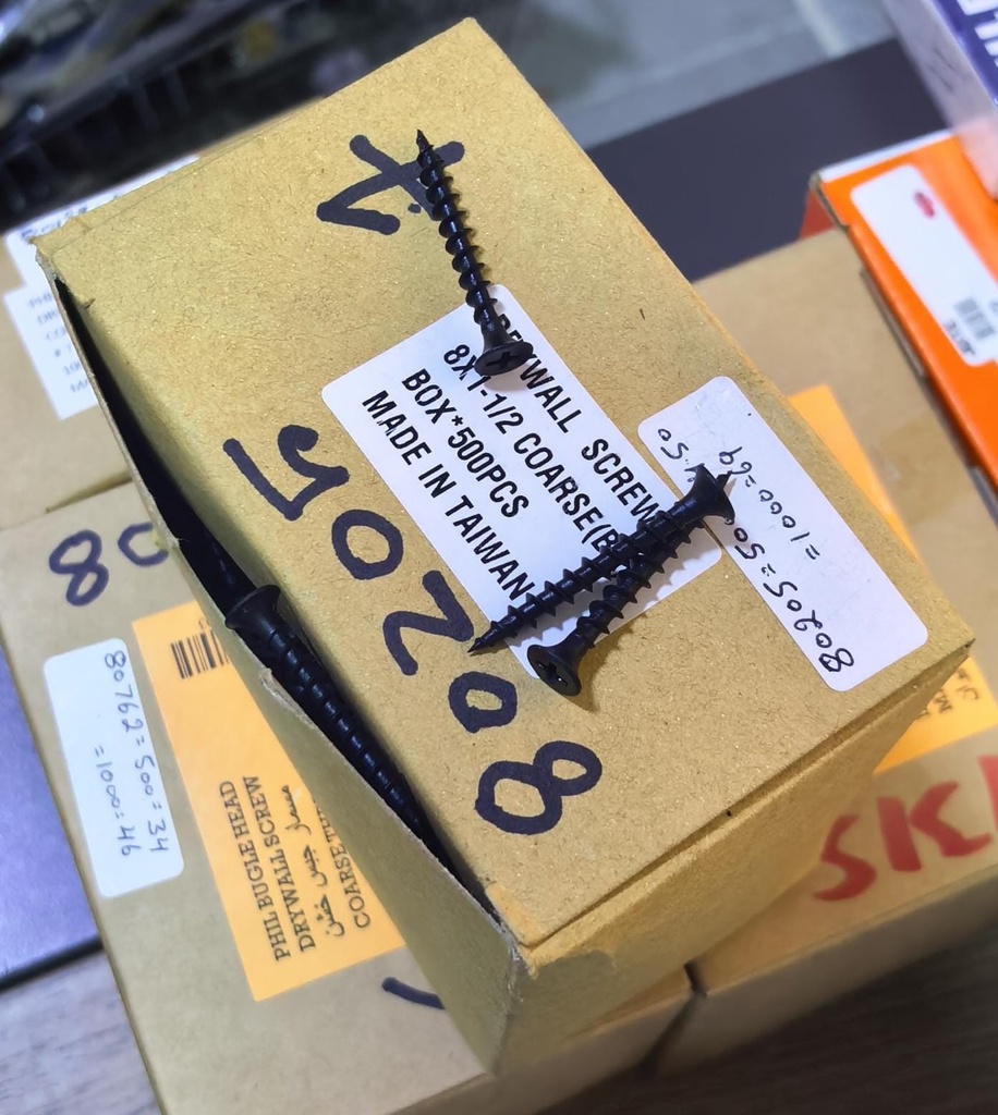  DRYWALL SCREW COARSE BLACK - 091-8X1-1/2" 