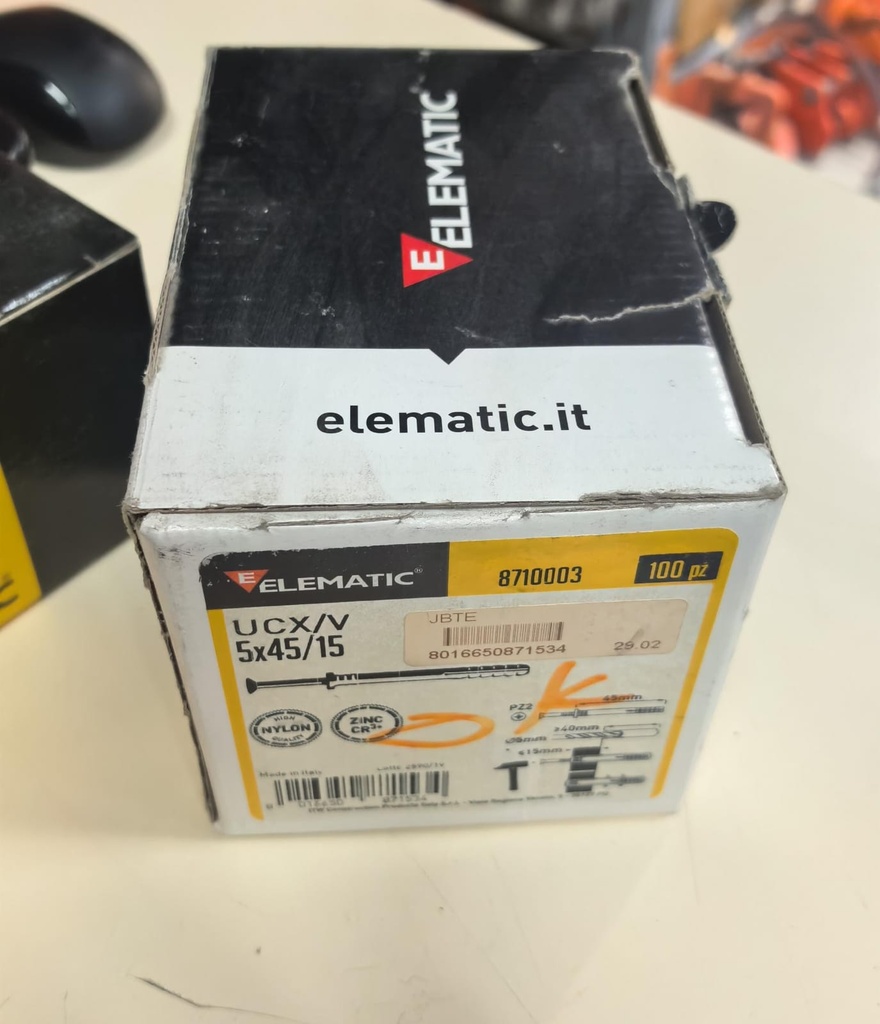  ELEMATIC FISHER WITH BOLT  5X45 - ITALY 