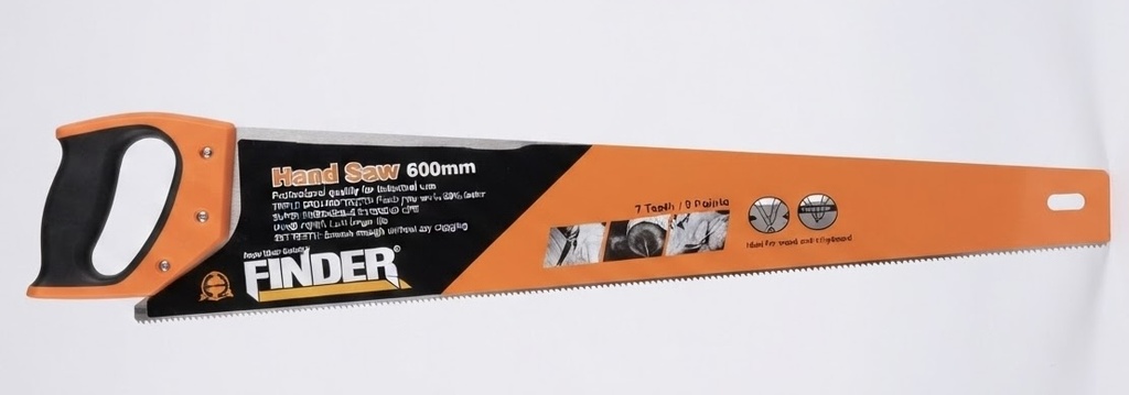  FINDER HAND SAW 600MM BLACK & ORANGE HANDLE 