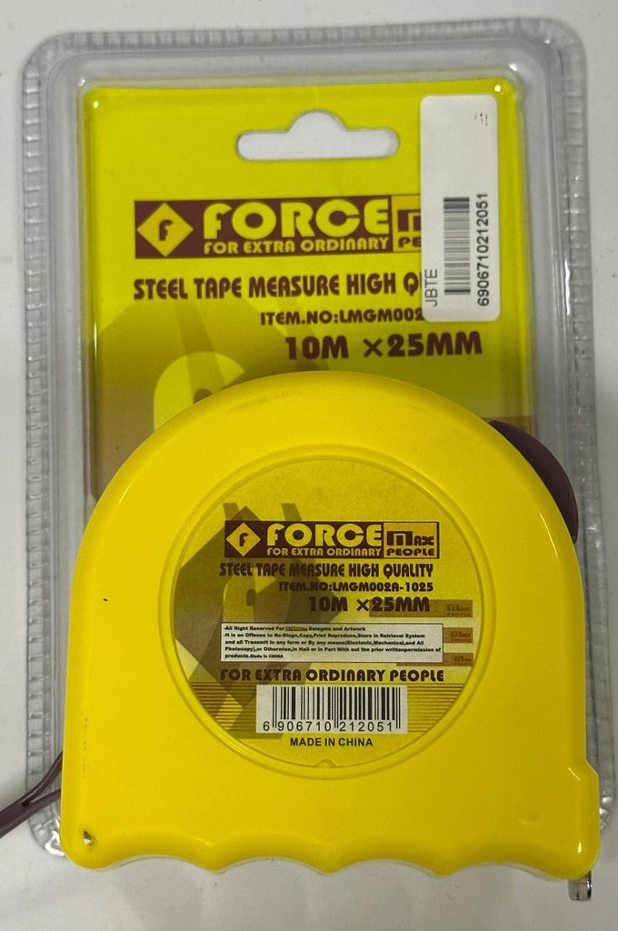 FORCE MEASURING TAPE STEEL 10MX25MM - LMGM002A-1025 