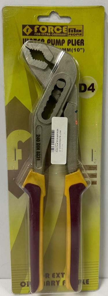  FORCE WATER PUMP PLIER 10" 250MM RED/YELLOW HANDLE-D4 