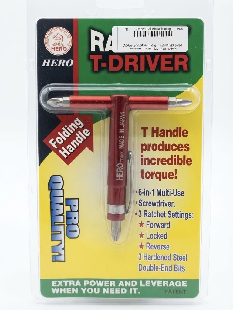  HERO POCKET T-DRIVER 6-IN-1 SCREWDRIVER - JAPAN 