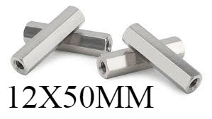  HEX NUT COUPLING 12X50MM - YELLOW 