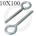 HOOK & EYE BOLT GI ClOSED - (10X100)