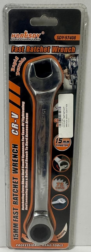  HORUSDY FAST RATCHET WRENCH 15MM - SDY-97408 