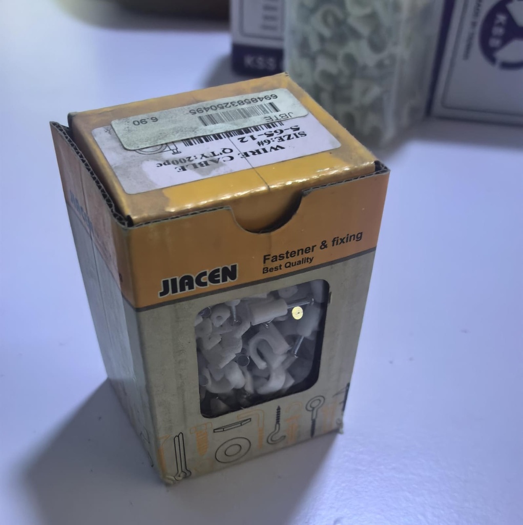  JIACEN CABLE CLIPS PLASTIC 6MM (200PCS) - 5-65-12 