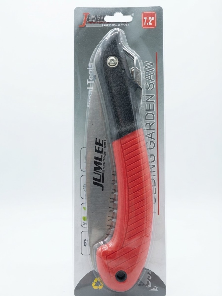  JUMLEE FOLDING GARDEN SAW 7.2" RED/BLACK HANDLE -TT1675 