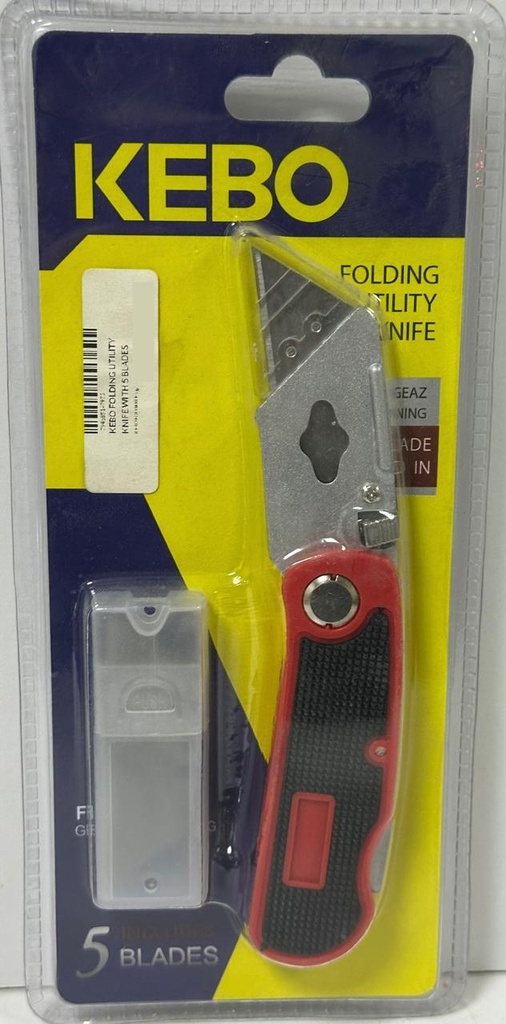  KEBO FOLDING UTILITY KNIFE WITH 5 BLADES 