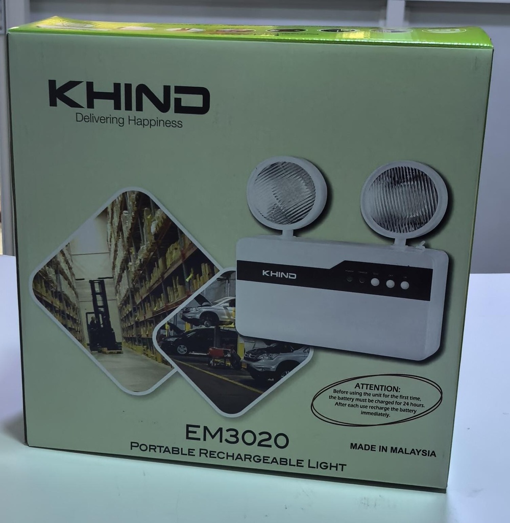 KHIND PORTABLE EMERGENCY LGIHT 220-240V 6500K WHITE-MALASIA