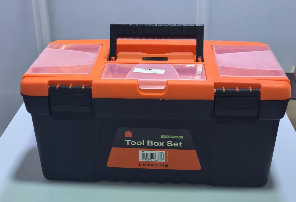 LAWAZIM TOOL BOX 15" PLASTIC BLACK/ORANGE -CHINA