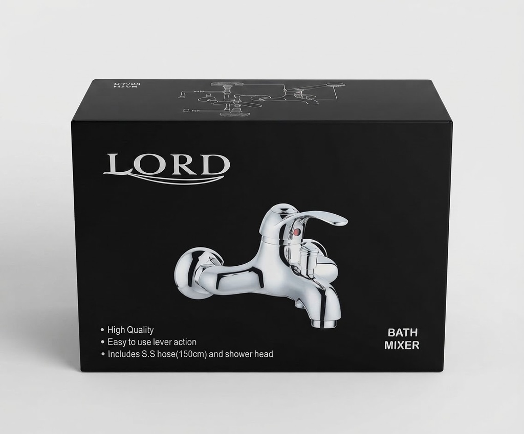  LORD BATH MIXER WITH HOSE & SHOWER HEAD 