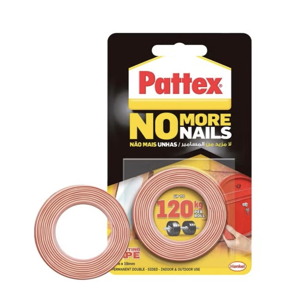  PATTEX DOUBLE SIDE TAPE RED 1.5MX19MM 1ROLL=120KG - POLAND 