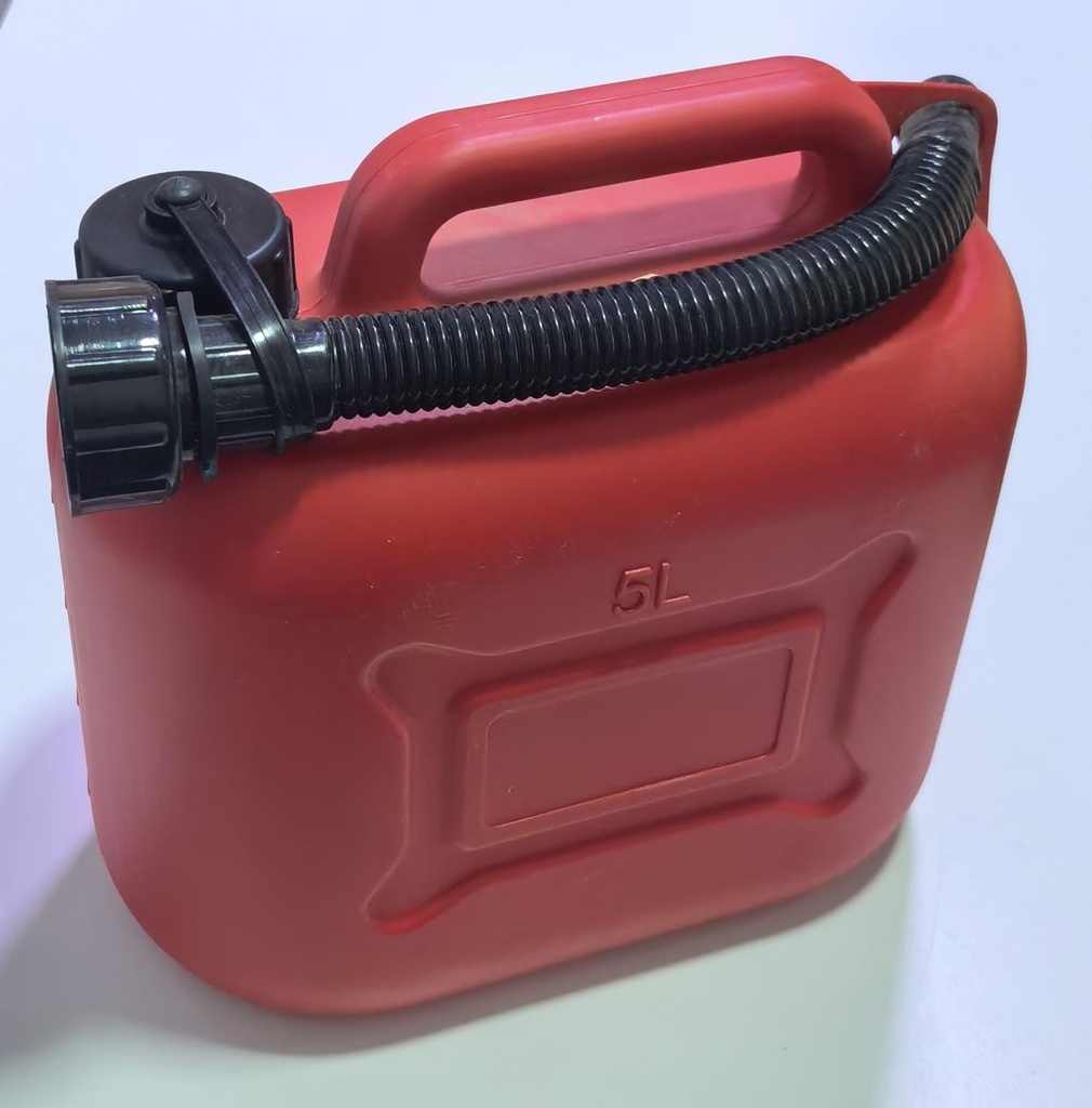  PETROL CAN RED WITH HOSE 5LTR-CHINA 