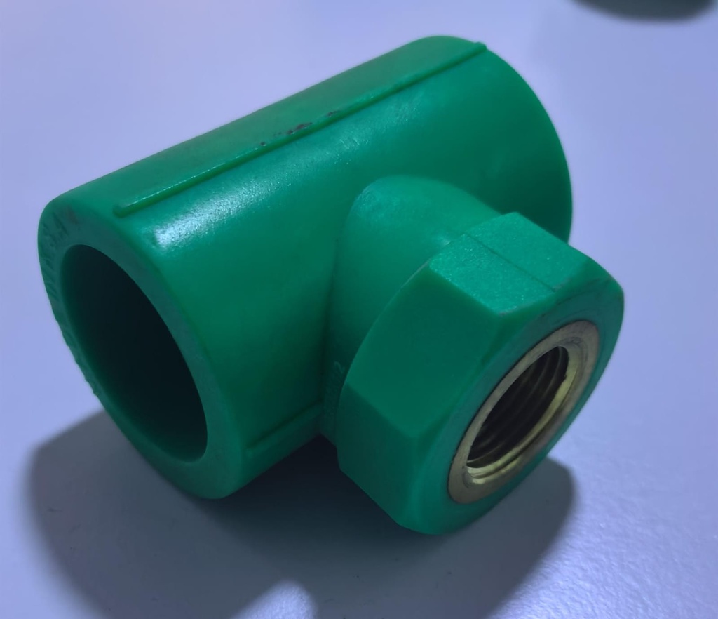  PPR TEE FEMALE BRASS 1/2''X1'' 