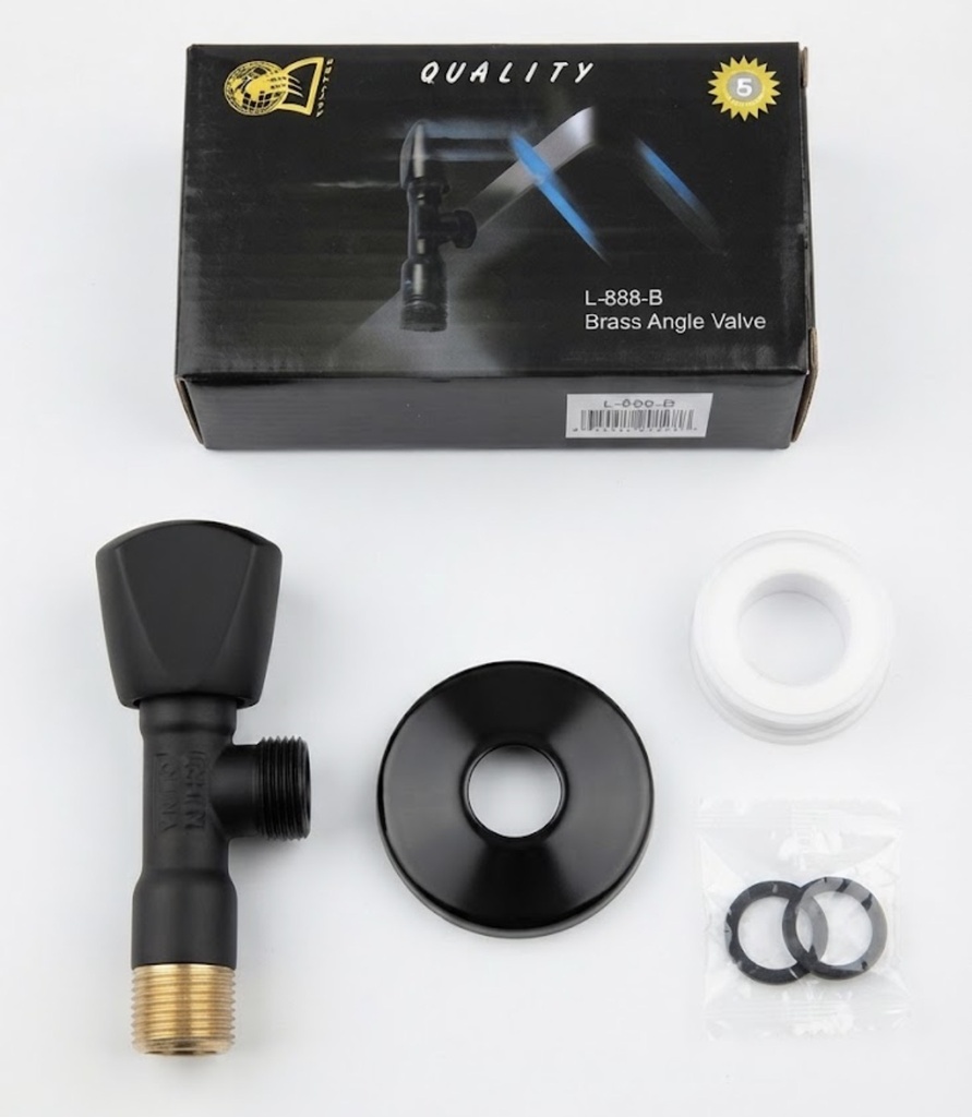  QUALITY ANGLE VALVE BLACK 1/2"X1/2" - CHINA 