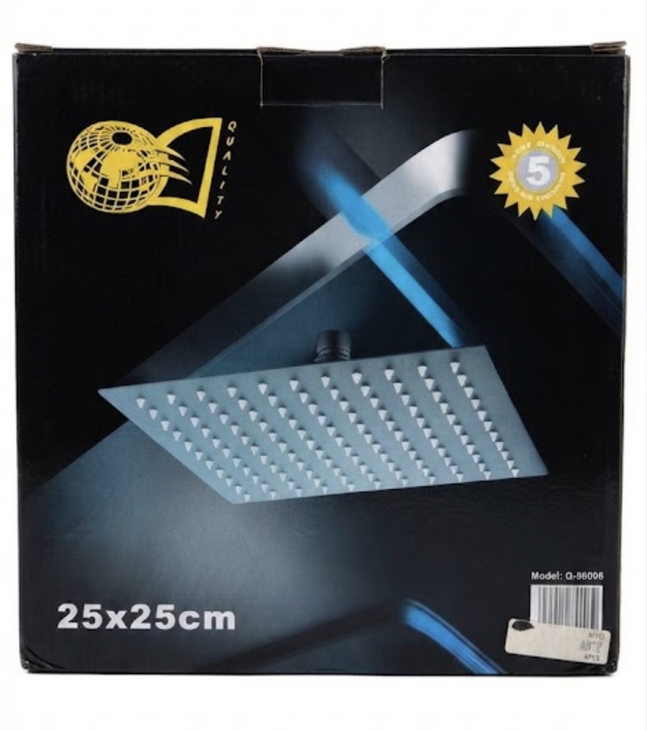  QUALITY SHOWER HEAD SQUARE CHROME 10'' 25CM -CHINA 