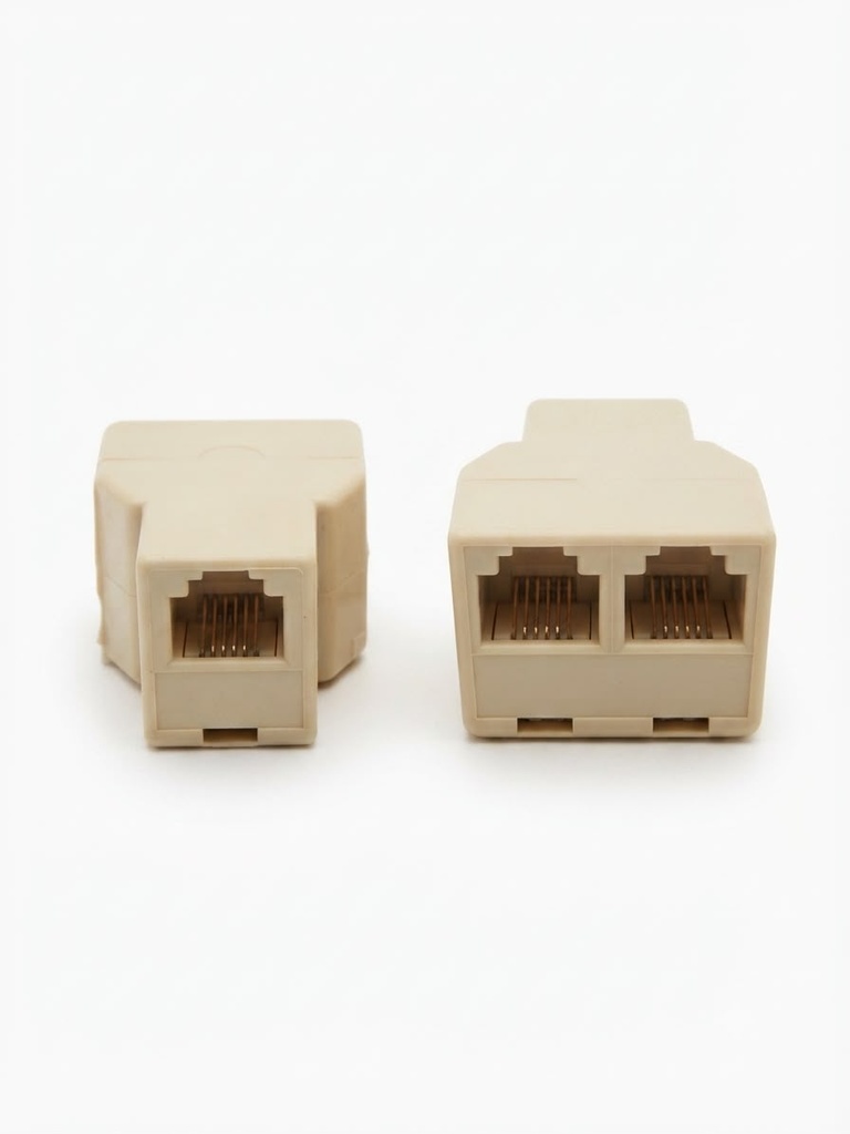  RJ45 NETWORK CABLE CONNECTOR 2-IN-1 SOCKET 