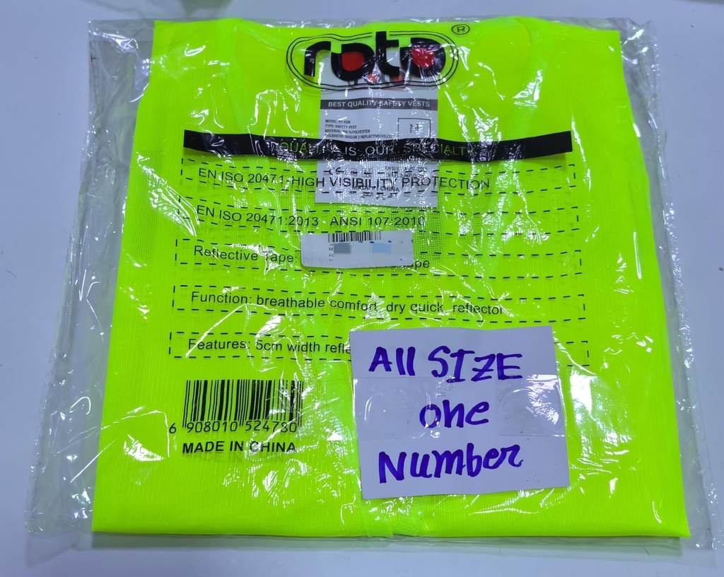  ROTO SAFETY JACKET REFELECTIVE/GRAY ALL SIZE 