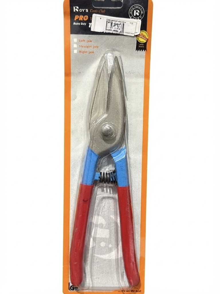  ROY'S TOOLS TIN SNIPPER STRAIGHT JAW - RED HANDLE 