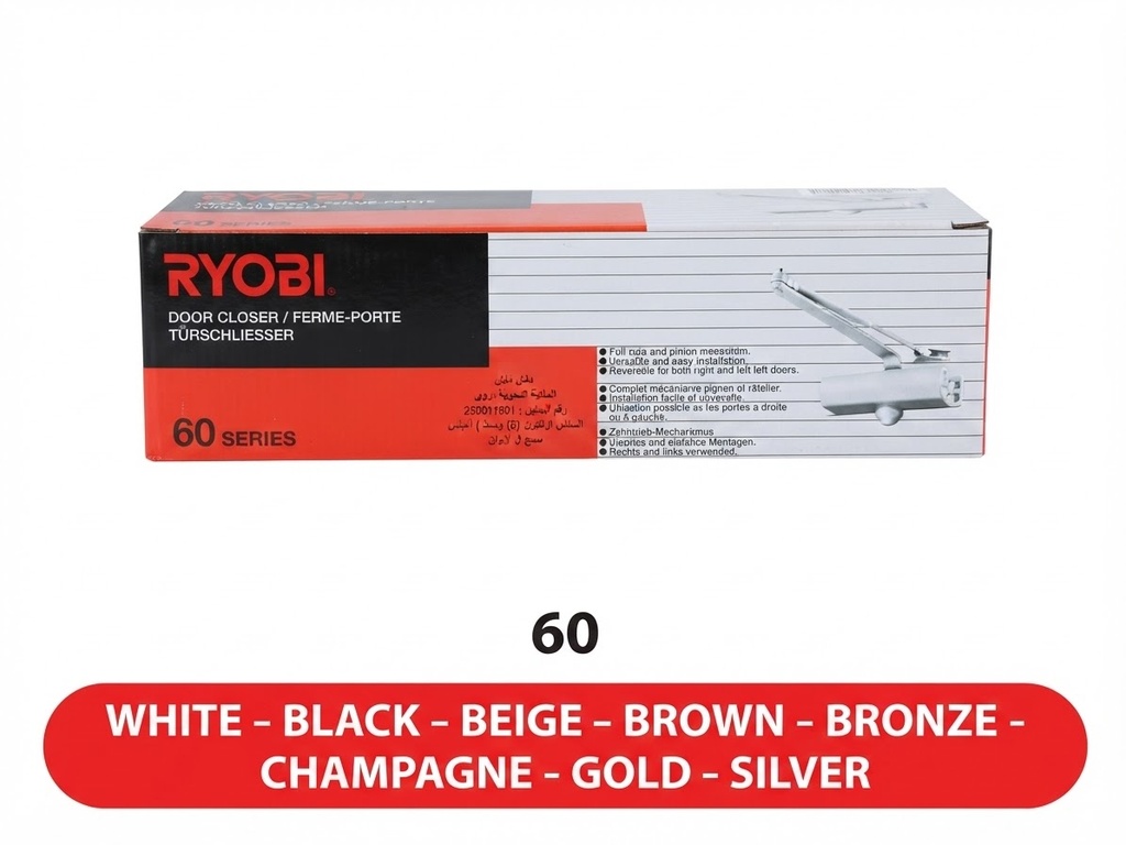  RYOBI DOOR CLOSER MEDIUM (62) (60) ALL COLOR  - TAIWAN 