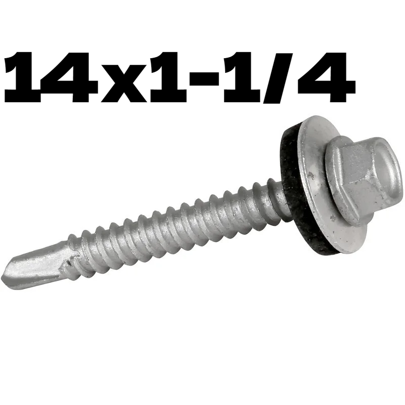  SINKO SCREW 14X1-1/4" - (RUBBER & STEEL WASHER) 