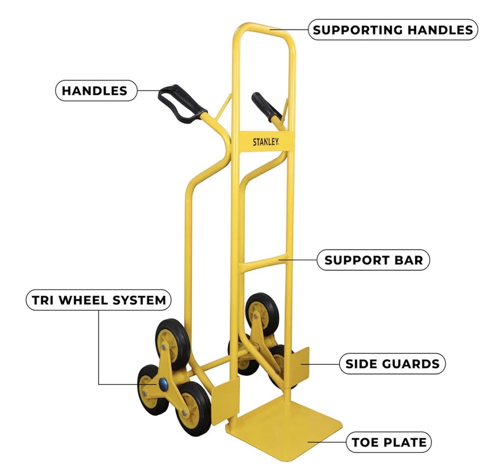  STANLEY HAND TROLLEY YELLOW 200KG 3+3 WHEEL - SXWTD-HT523 