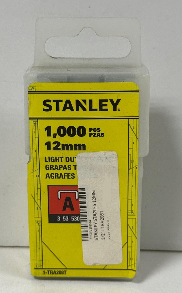  STANLEY STAPLES 12MM 1/2" - TRA208T 