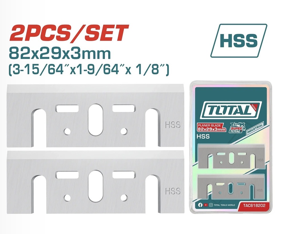 TOTAL 2XPLANNER BLADES 82X29X3MM -TAC618202 