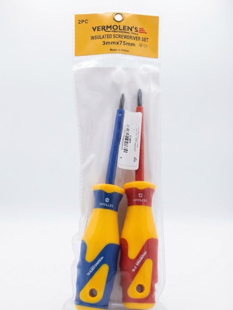  VERMOLEN'S INSULATED SCREW DRIVER 2PS SET 3MMX75MM 