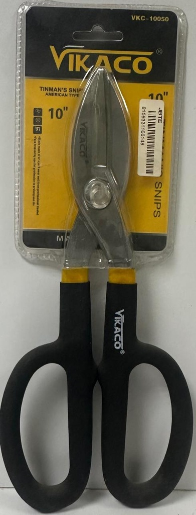 VIKACO TINMAN'S SNIPS 10" BLACK HANDLE -