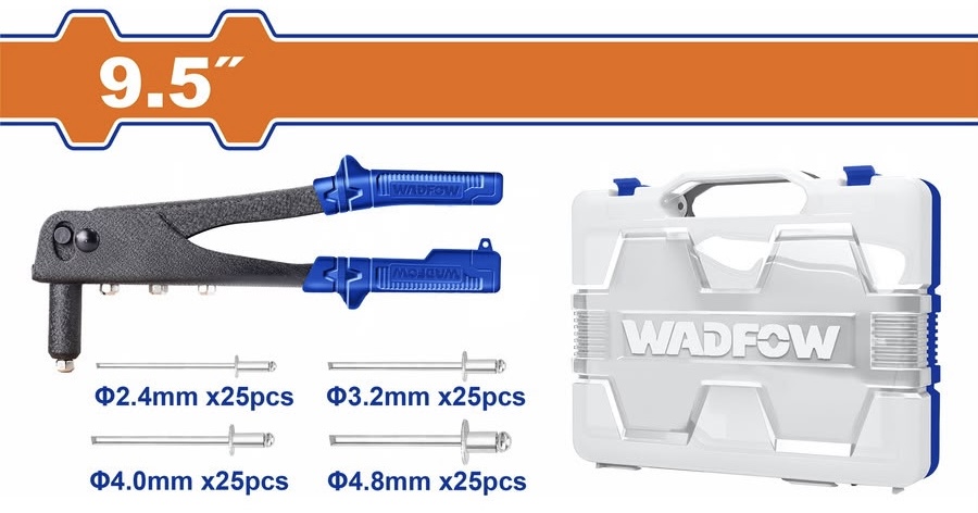  WADFOW 101PCS HAND RIVETER AND RIVETS KIT -CHINA 