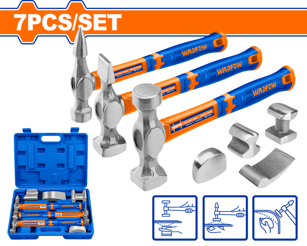  WADFOW 7 PCS BODY AND FENDER HAMMER SET - WHZ1D07 