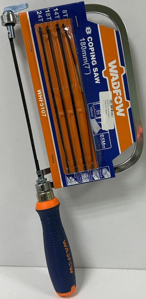  WADFOW COPING SAW 7" 180MM WITH 4BLADE ORANGE/BLUE HANDLE 