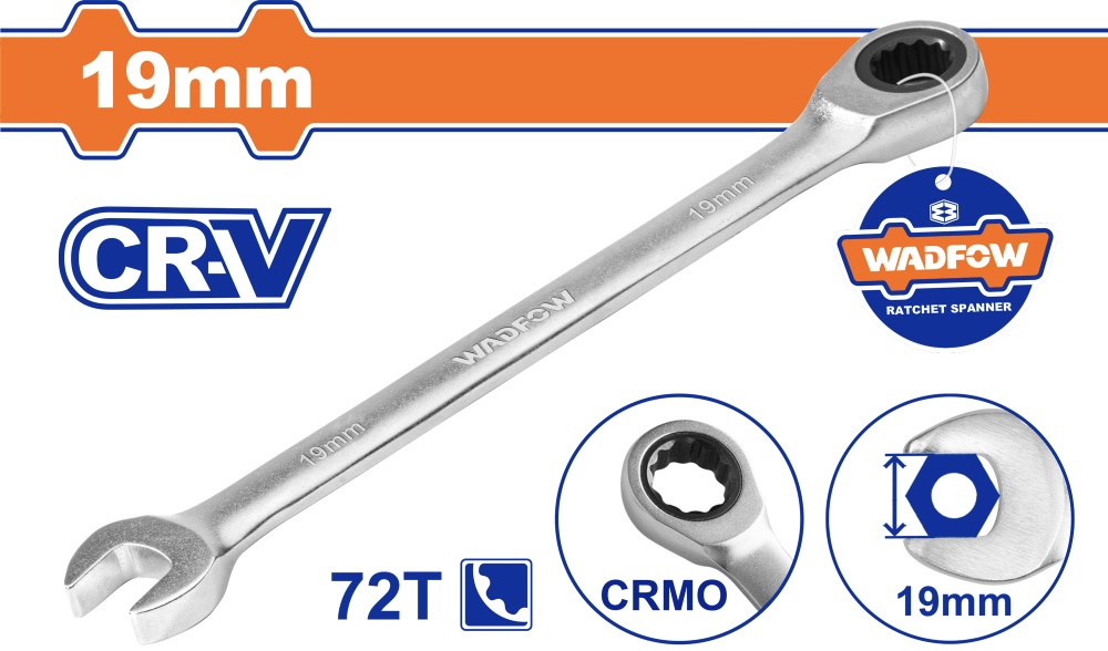  WADFOW RATCHET SPANNER 19MM -CHINA 
