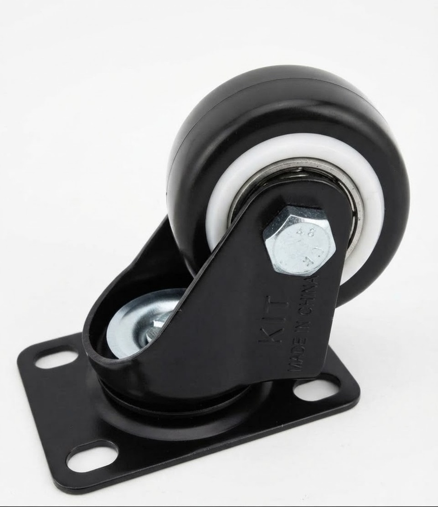  WHEEL BLACK RUBBER BEARING 1.5" 40MM 
