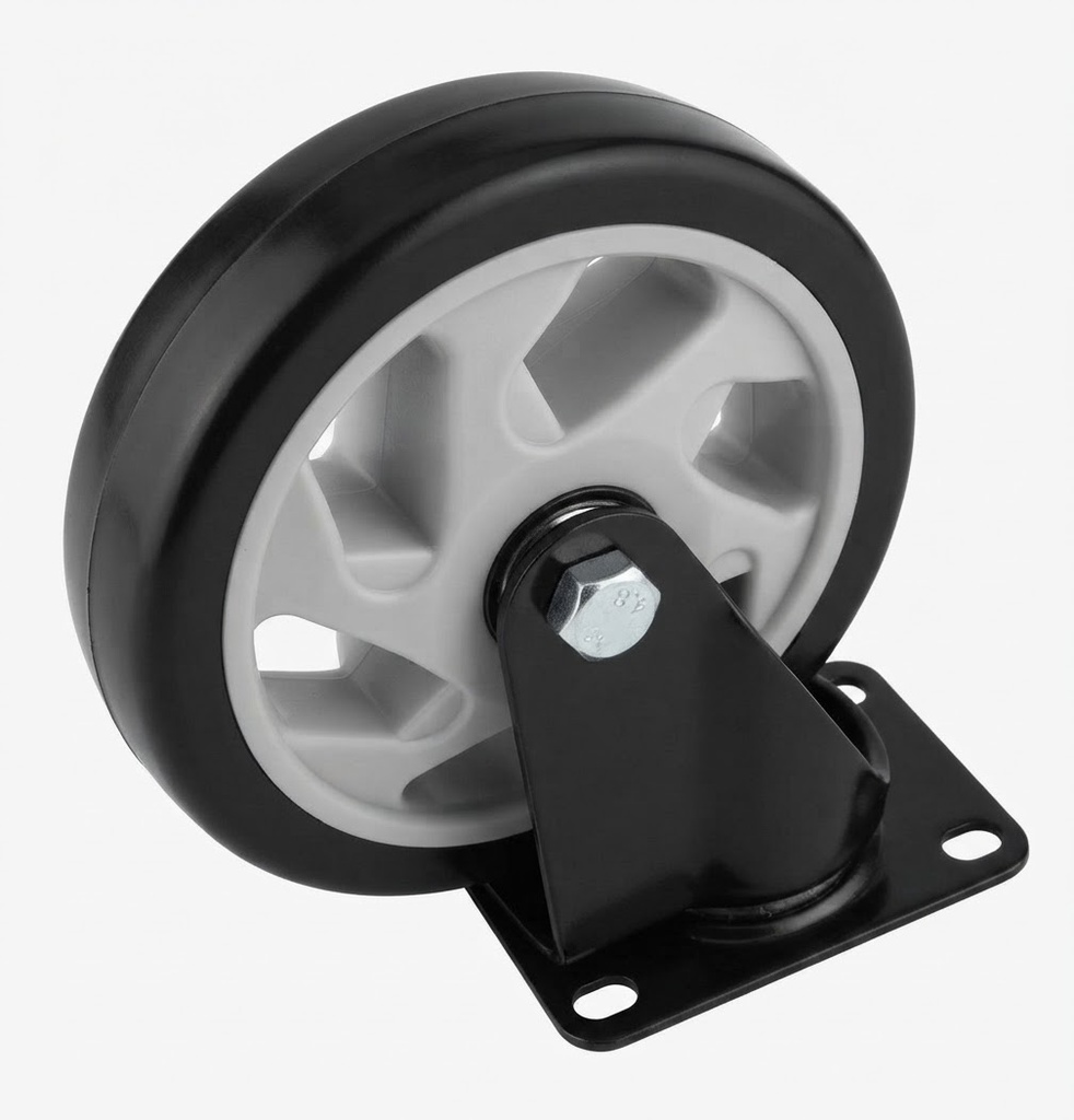  WHEEL BLACK RUBBER BEARING 5" 125MM - JIALILILE 