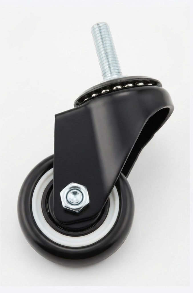  WHEEL BLACK RUBBER BEARING BOLT TYPE 1.5" 40MM 