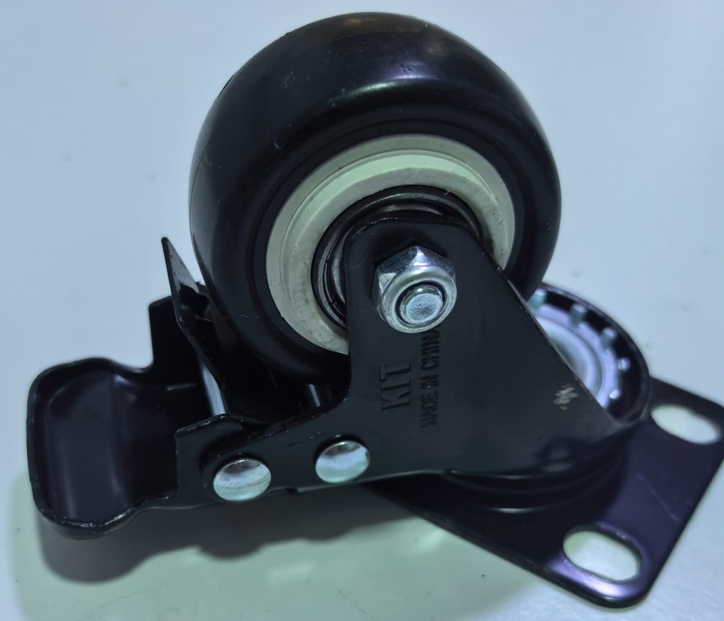  WHEEL BLACK RUBBER BREAK 2" 50MM - KIT/STRONG 