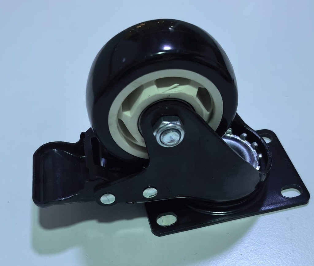  WHEEL BLACK RUBBER BREAK 3" 75MM - JIALILE/KIT/STRONG 