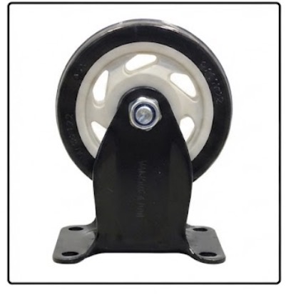  WHEEL BLACK RUBBER FIX 4" 100MM - BMB/KIT 