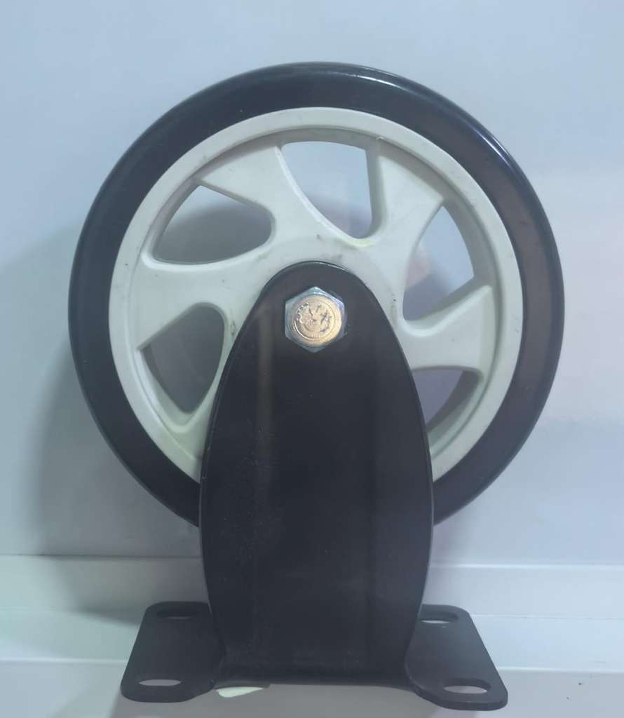  WHEEL BLACK RUBBER FIX 4" 100MM - BMB/KIT 