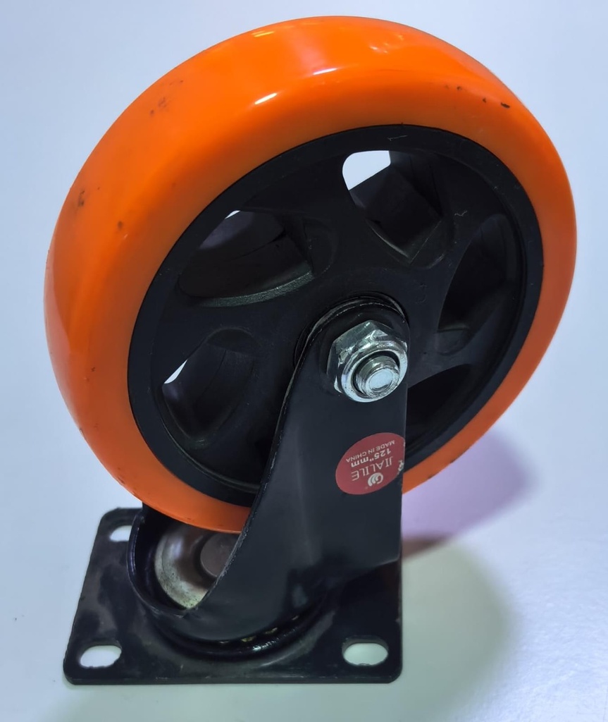  WHEEL ORANGE RUBBER BEARING 5" 125X32 