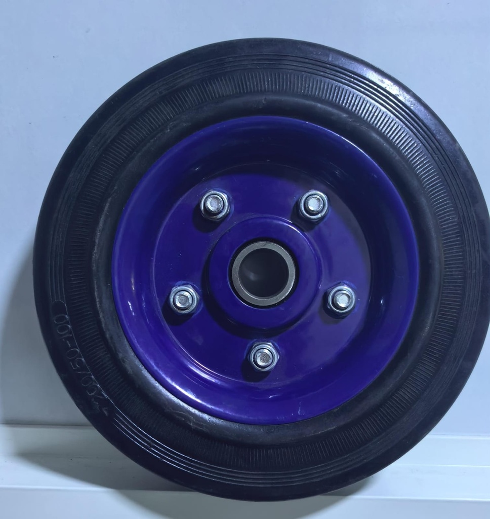  WHEEL TROLLY BLUE RIM SOLID RUBBER 8" 200/50-100 - KIT 