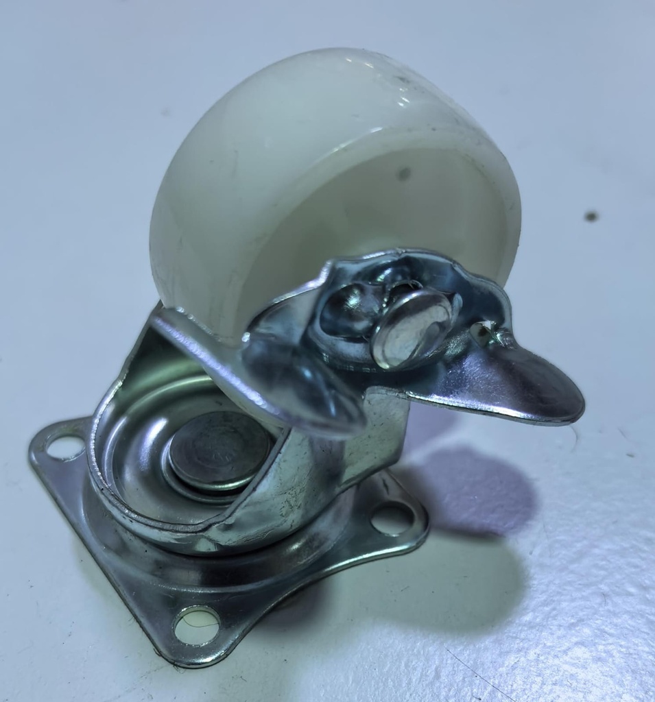  WHEEL WHITE PLASTIC 1.5" BREAK TYPE 