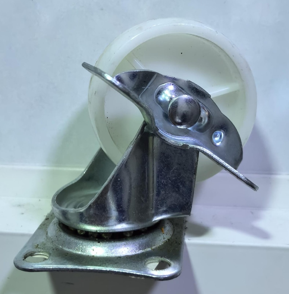  WHEEL WHITE PLASTIC 2.5" BREAK TYPE 